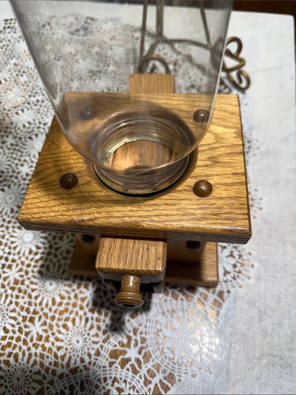 Vintage wood Amish gumball/nut dispenser